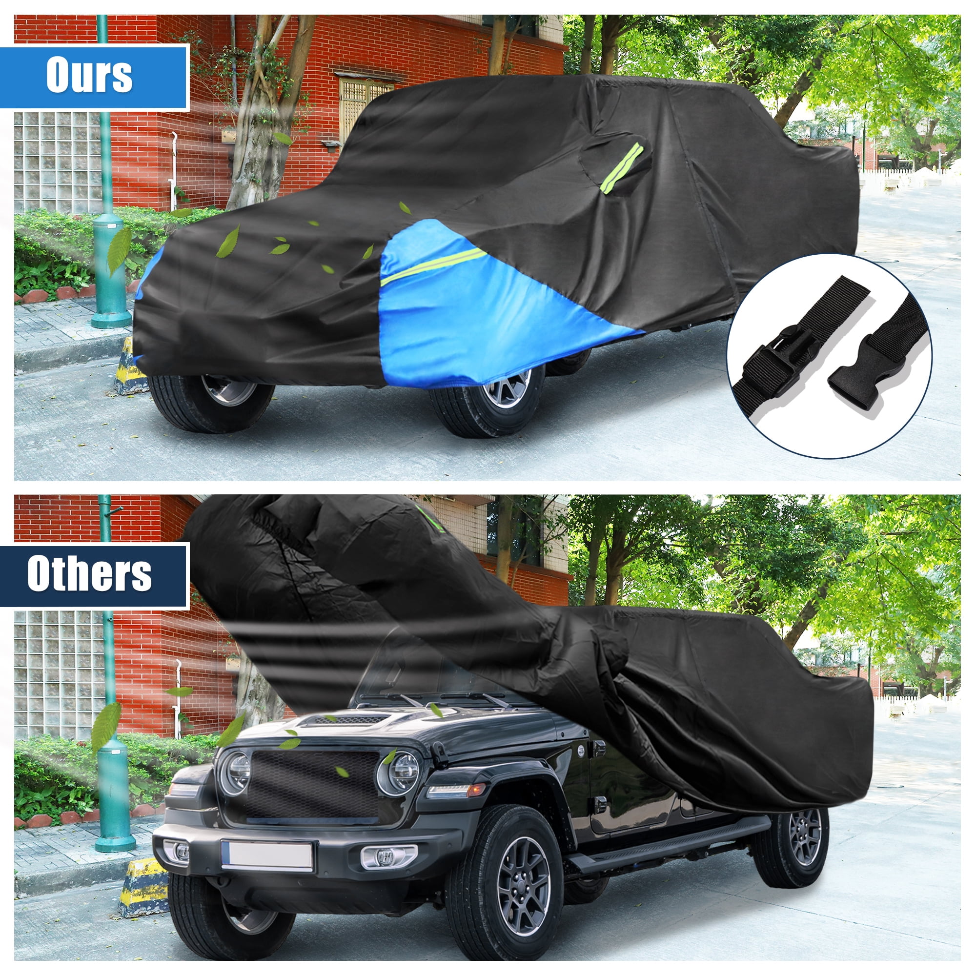 Unique Bargains Truck Car Cover for Jeep Gladiator JT 2020 2021 2022 Outdoor Black Blue