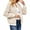Beige, variant on Spring Fall Women Long Sleeve Bomber Jacket Zipper Casual Fleece Coat