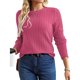 thumbnail image 3 of Camisas de Larga para Mujer, Tops de Moda de Otoño, Suéteres Elegantes de Cuello Redondo, Túnicas, Ropa de Invierno, Conjuntos Casuales Rojo Rosa M, 3 of 8