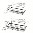 thumbnail image 1 of 2pcs Rectangular Shower Caddy, Stainless Steel Bathroom Shelf, Floating Shelves, Wall Mounted Storage Shelves For Bathroom, Kitchen Condiment Storage Rack, 1 of 4