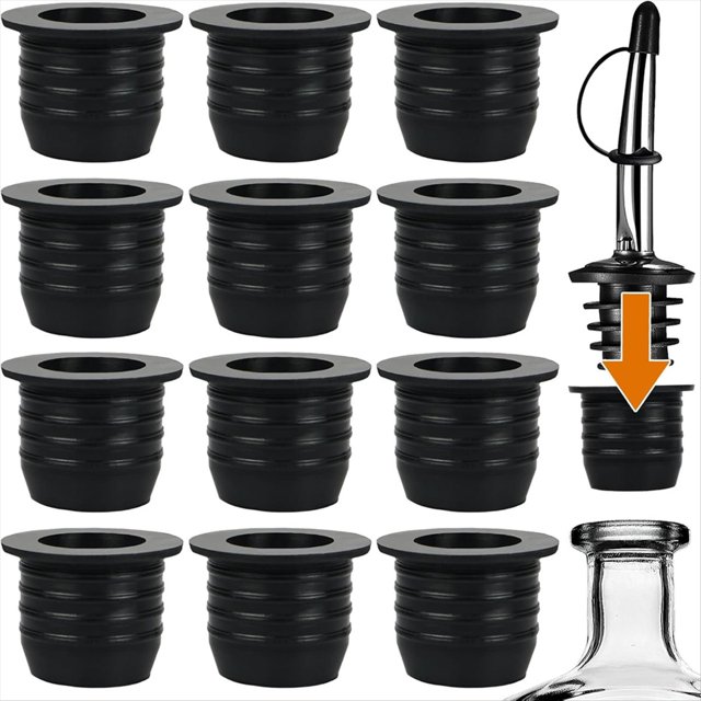 Paquete de 12 Adaptadores de Vertedor para Licor, Picos Vertedores para de Licor de Cuello Grande, para con Alcohol de Hasta 25 mm de Cuello