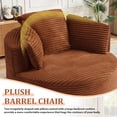 thumbnail image 6 of Muumblus 48.8" Oversized Accent Barrel Chair, Fluffy Round Lazy Sofa Chair for Adults, No Assembly Required, Orange Corduroy, 6 of 9