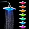 thumbnail image 2 of Shower Heads - Shower Heads kit Square Home Bathroom Shower Heads with 7 Color LED Romantic Light, 2 of 8