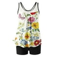 thumbnail image 5 of Brnmxoke Bathing Suits for Women 2024 Tankini Swimsuits Women Floral Swim Top Boy Shorts Modest Summer Beach Athletic Volleyball Two Piece Bathing Suit Swimwear, 5 of 6