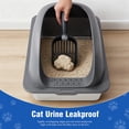 thumbnail image 2 of MeWang Stainless Steel Cat Litter Box with High Sides, Large Open Litter Box for Cats, Anti-Leak Design, Odor Resistant, Easy-Clean Metal Litter Pan with Scoop and Litter Mat, Dark Gray, 2 of 7
