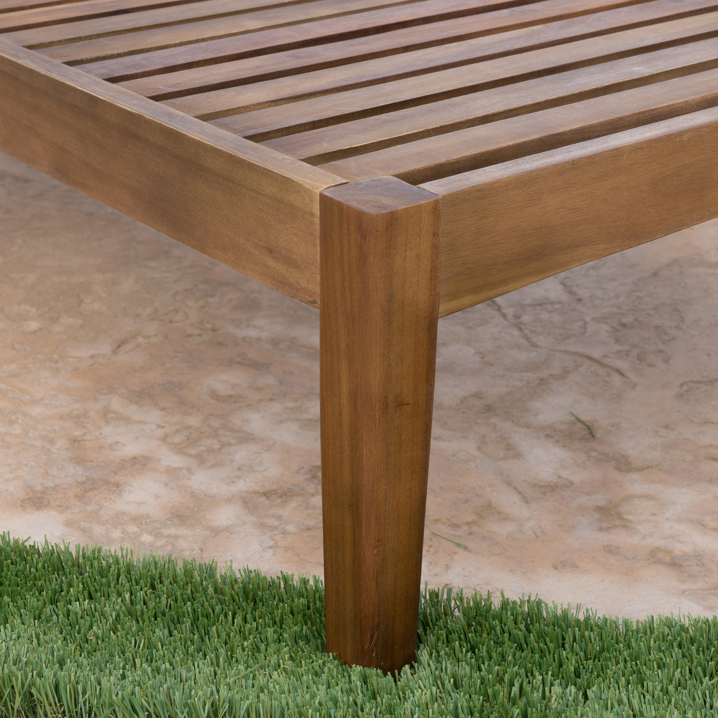 Bodhi Outdoor Acacia Wood Chaise Lounge, Set of 2, Teak