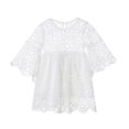 thumbnail image 3 of Tenues Assorties pour la Famille Robe Mini en Dentelle à Fleurs Manches 3/4 Tutu Robe d'Été, 3 of 6