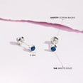 thumbnail image 4 of Bezel Set Simulated Sapphire Toddler Screw Back Earrings 14k White Gold, 4 of 6