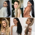 thumbnail image 6 of Synthetic Long Straight Claw Clip On Ponytail Hair Extensions 24Inch Heat Resistant Pony Tail Hair piece For Women Daily Party, 6 of 10