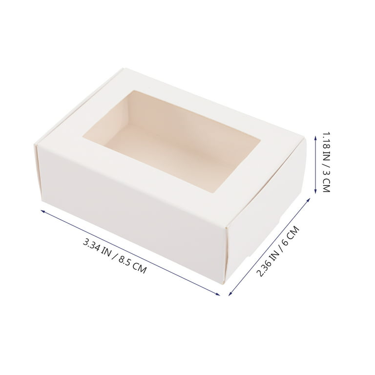 Soap Boxes for Homemade Soap 30pcs Soap Packaging Boxes Kraft Paper Soap Box with Window Gift Box Container, Size: 25x25x1.5CM