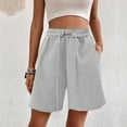 thumbnail image 3 of JoveMarine Women's Casual Wide Leg High Waisted Shorts - Slimming, Lightweight Drawstring, Comfy for Daily, Vacation, Hot Summer Days,Light Gray M, 3 of 6