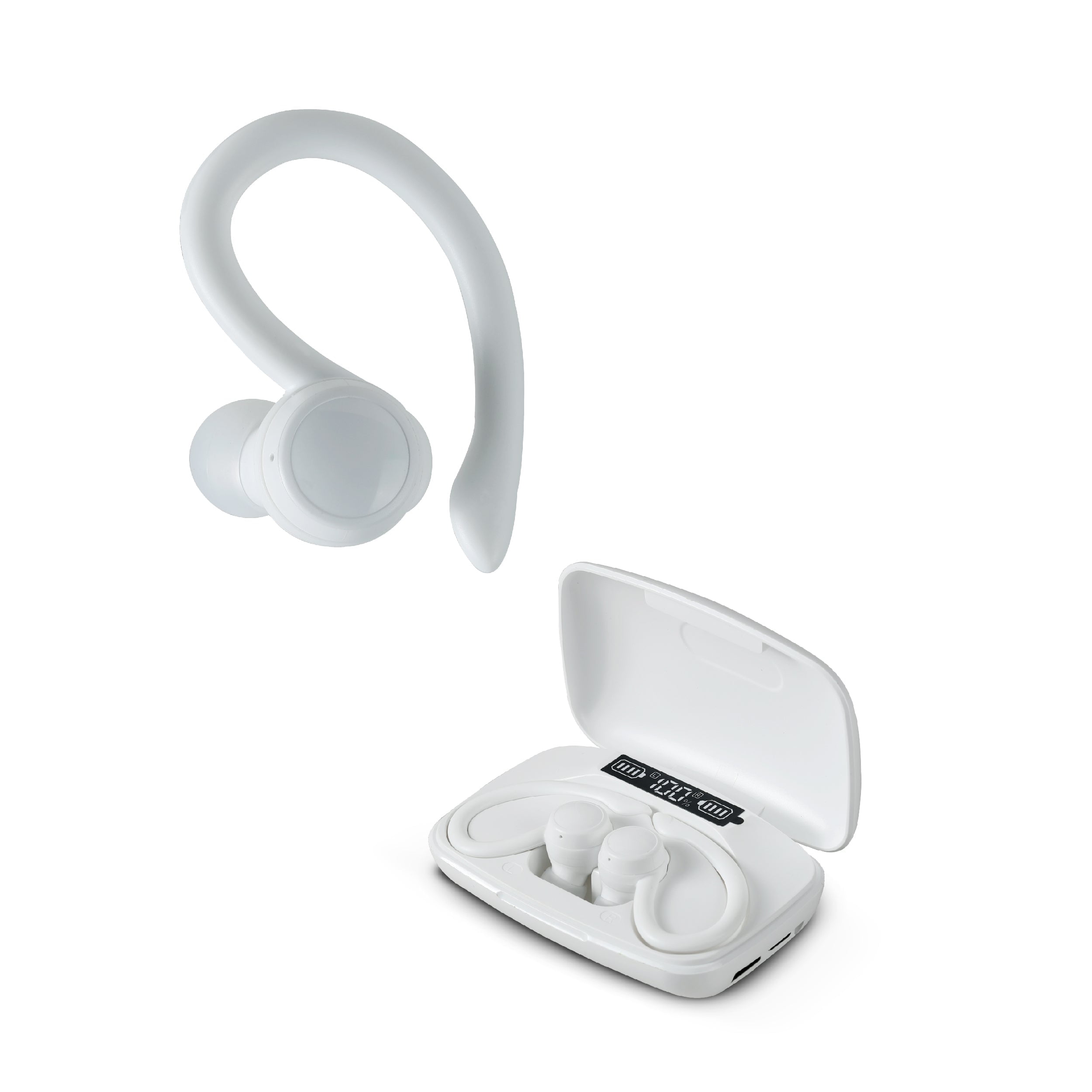RCA Wave-70 True Wireless Earbuds with Hi-Res Audio & 20H Playtime, White