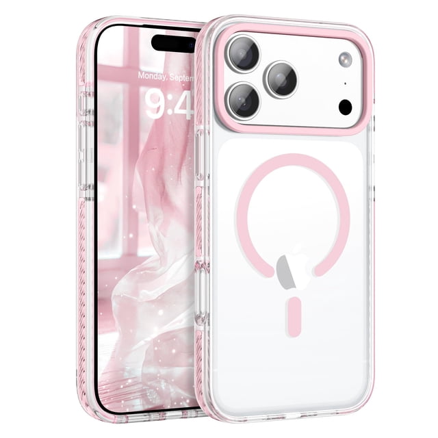 Funda magnética BENTOBEN para iPhone 17 Pro Max 6.9, rosa transparente