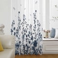 thumbnail image 6 of Blue Botanical Sheer Curtains 54 Inches Long, Dragonfly Flower Leaf Retro Ink Style Light Filering Curtains, Breathable Simi Curtain Privacy Drapes for Kitchen Bathroom Small Window Treatment, 6 of 9