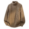 thumbnail image 4 of Fanshiluo Men's Turtleneck Cable Knit Sweater, Long Sleeve Pullover Knit Top,Size L,Big and Tall Men, 4 of 9