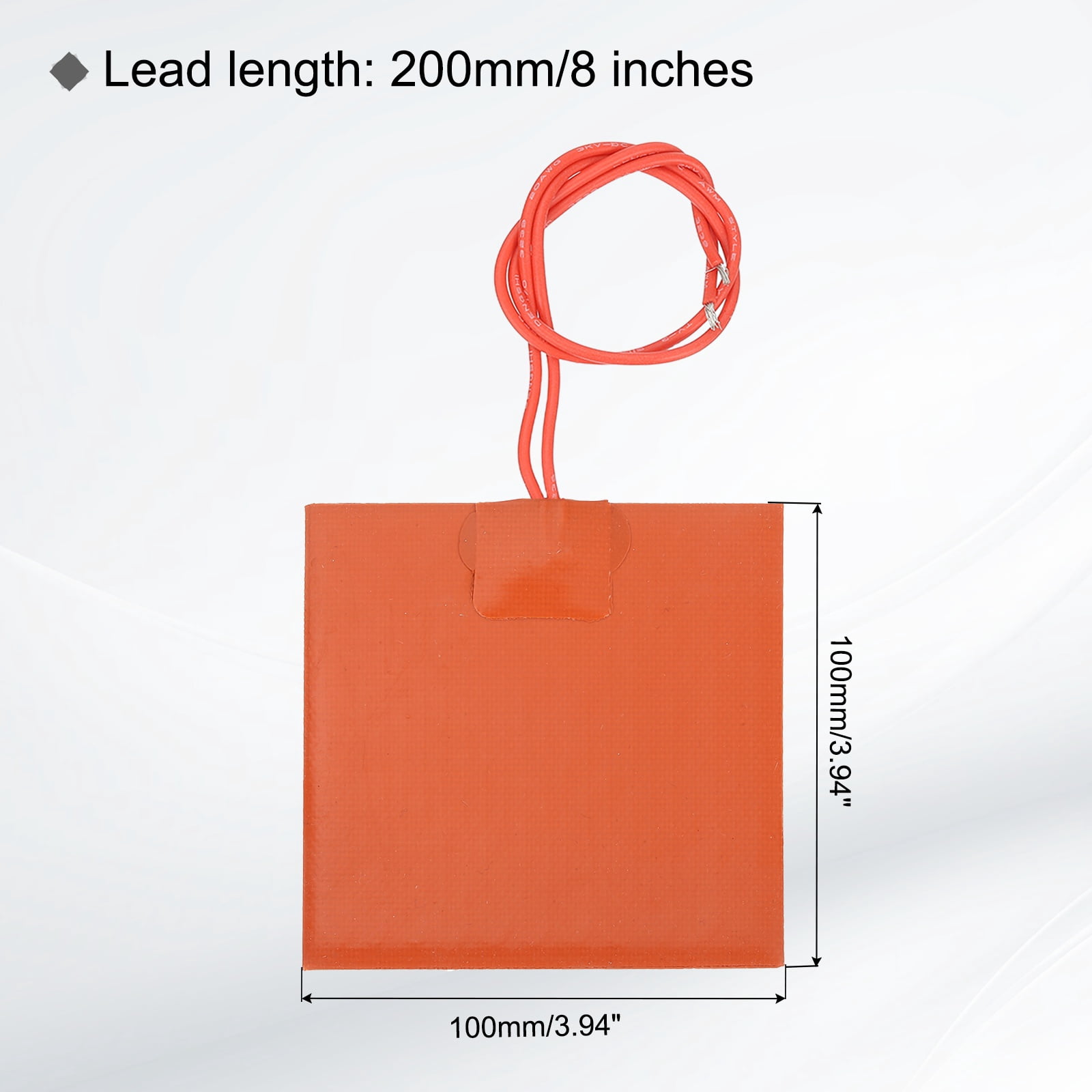 Uxcell 3 pack Silicone Heating Pad, 12V 30W Electric Blanket Rubber Flexible Mat Heater Film Heating Plate 100mmx100mm Heater Mat for Constant Temperature