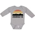 thumbnail image 3 of Inktastic Anchorage Alaska Skyline Boys or Girls Long Sleeve Baby Bodysuit, 3 of 5