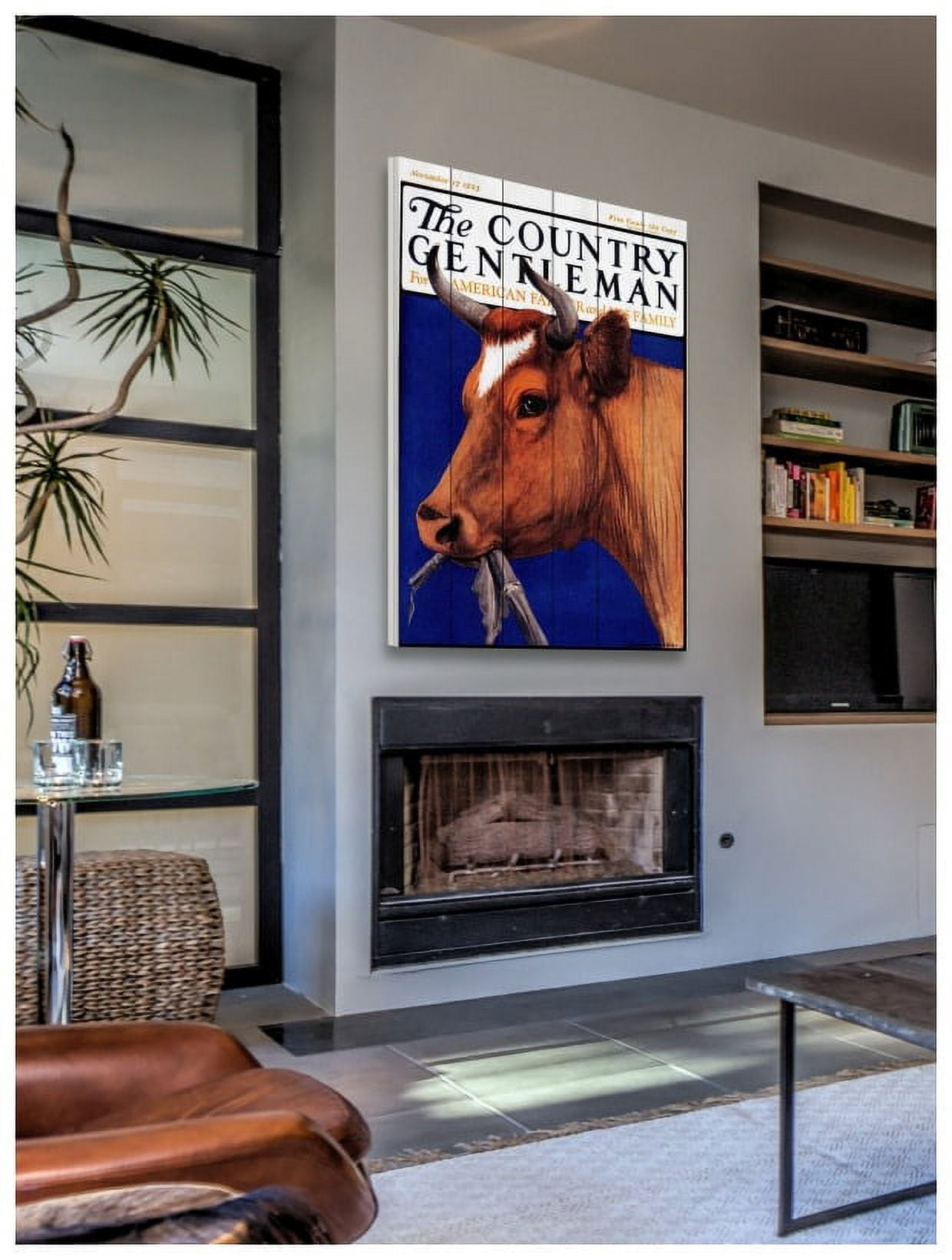 Marmont Hill "CG Cow Brown" Painting Print on White Wood