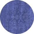 thumbnail image 1 of Ahgly Company Machine Washable Indoor Round Oriental Blue Industrial Area Rugs, 3' Round, 1 of 4