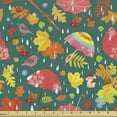 thumbnail image 1 of Acorn Upholstery Fabric by the Yard, Season Change Raining in Autumn Pattern with Raindrops Umbrellas and Forest Elements, Decorative Fabric for DIY and Home Accents, 5 Yards, Multicolor by Ambesonne, 1 of 4