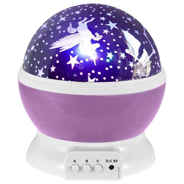 Rotary USB LED Night Light Star Proyector Batería Kid Dormitorio Lámpara (Púrpura) Lamparas Tmvgtek Para estrenar