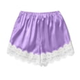 thumbnail image 6 of Sokhug Women's Sleep Shorts Satin Elastic Waist Lace Trim Lounge Shorts with Pockets Silky Nightwear Shorts, 6 of 6