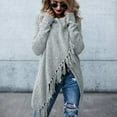 thumbnail image 1 of Chandail Ample pour Femmes à Rayures, Poncho d'Automne, Franges, Dégradé, Ourlet Châle, Franges, 1 of 8