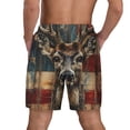 thumbnail image 2 of Lsque Mens Swim Trunks American Flag Deer Art Pattern - Bathing Suit Compression Liner - Beach Swim Shorts Swimwear - (S-3XL) - Stretch Quick Dry -, 2 of 9