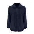 thumbnail image 3 of HANXIULIN Women Winter Warm Casual Coats Long Sleeve Thickened Outerwear Solid Coat With Pockets Dark Blue XL, 3 of 4