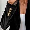 thumbnail image 7 of Hurxie Women's Velvet Cardigan Long Sleeve Open Front Cardigans Jacket Blazer Coat with Pockets Black L, 7 of 7