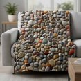 thumbnail image 2 of Colorful Stones Blanket Soft Cozy Warm Throw Blanket for Couch, Plush Fuzzy Flannel Fleece Blankets for Sofa, Farmhouse Stones Modern Art Bed Blankets Lightweight Gifts for Women, 50"x60", 2 of 9