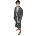 thumbnail image 3 of Men?s 100% Terry Cotton Bathrobe Toweling Gown Robe Two tone Gray Large, 3 of 8