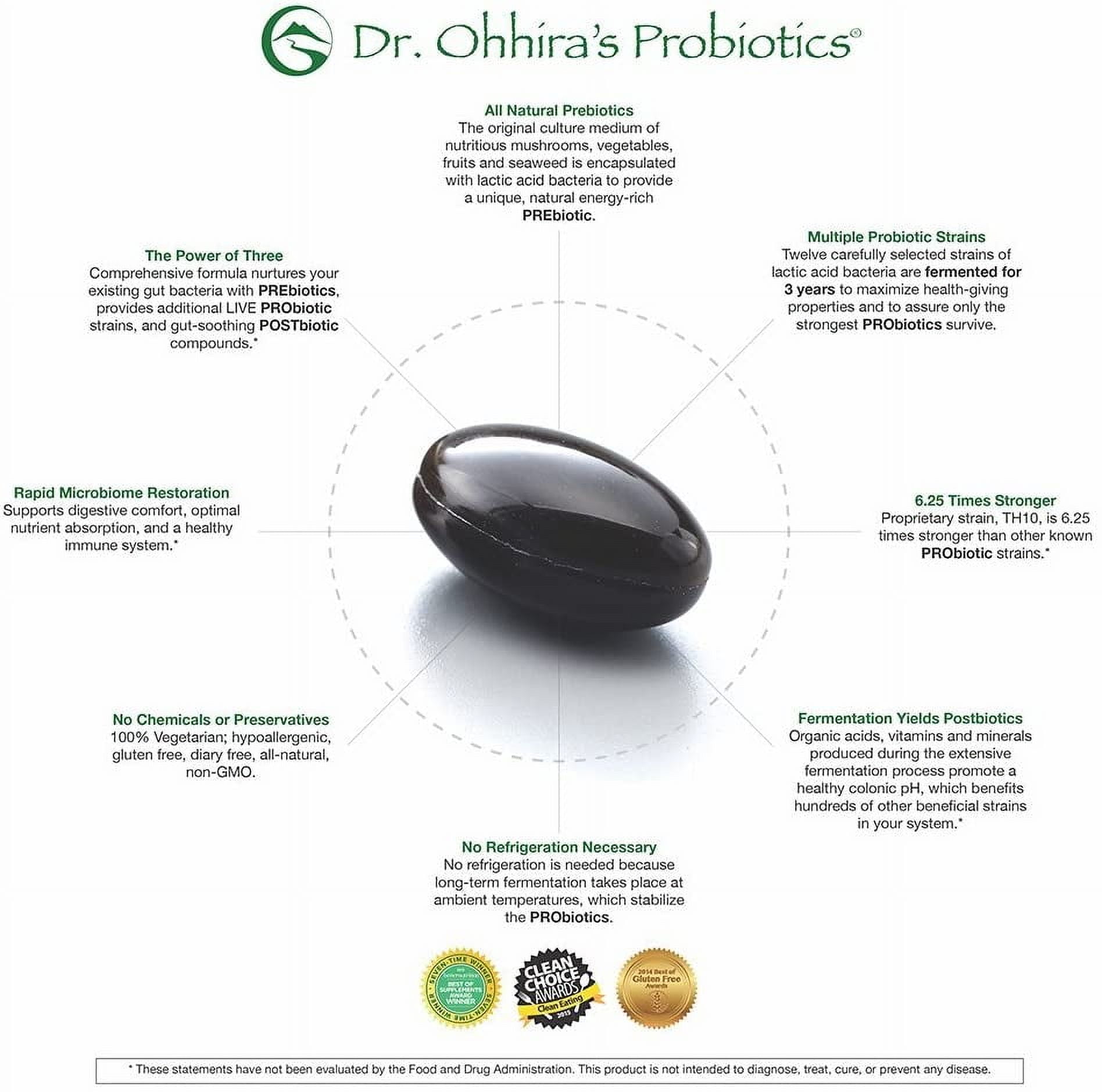 Dr. Ohhira’s Probiotics Original Formula with 3 Year Fermented Prebiotics, Live Active Probiotics and The only Product with Postbiotic Metabolites, 60 Capsules