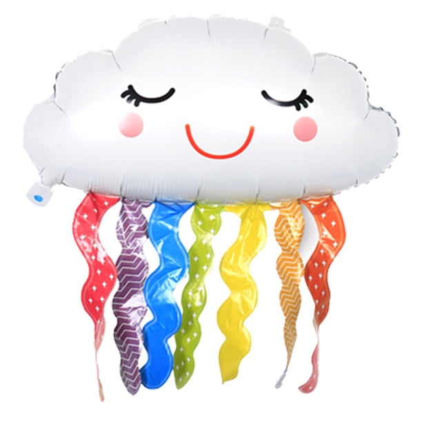8 globos de nube de arco iris, globos de bellota sonriente, decoración de globos de aluminio, fiesta temática de arco iris, decoración de fiesta de cumpleaños, diseño de escenario de boda Sailing Electrónica