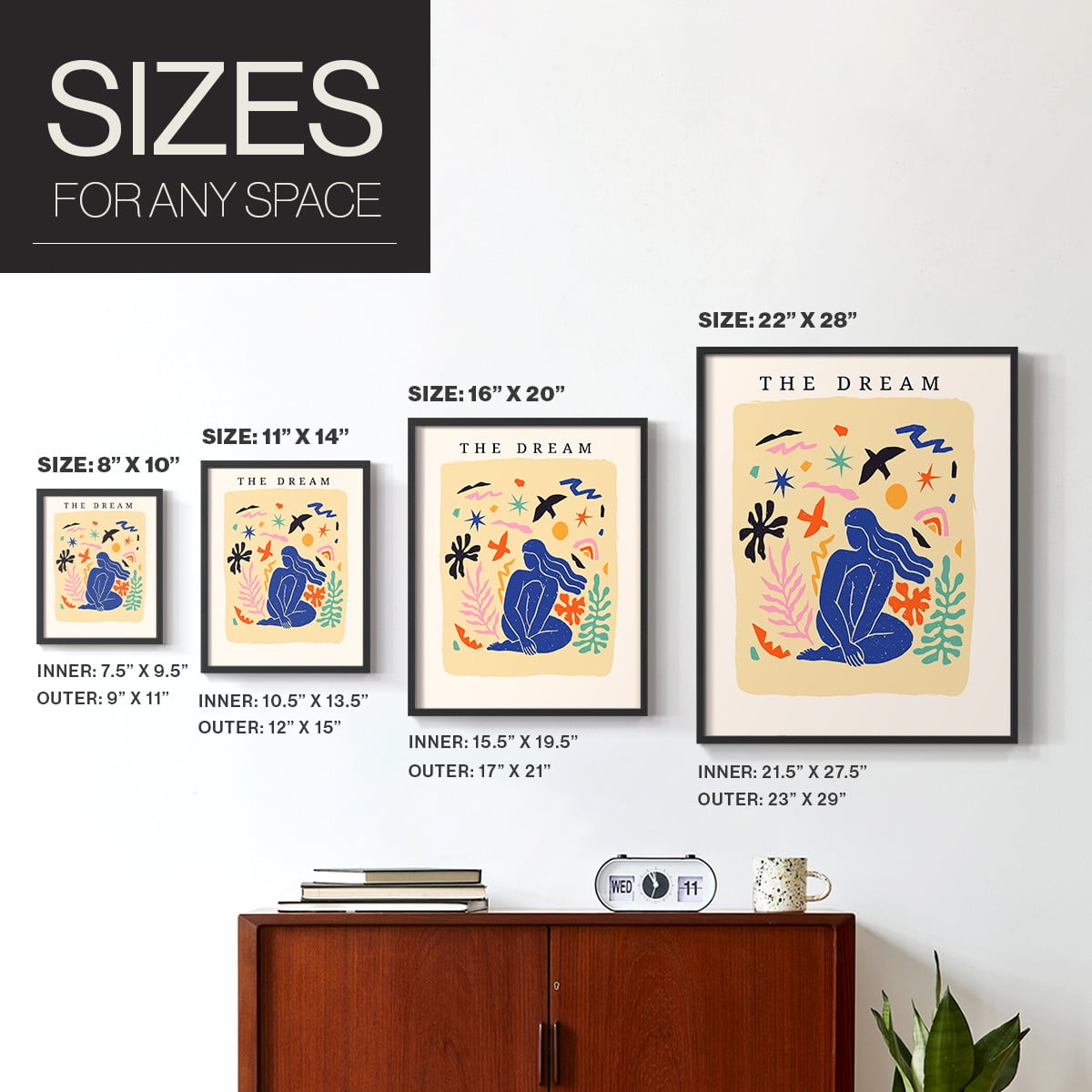 Matisse CCCXV in Black Solid Wood 8 x 10 Framed Print