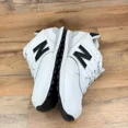 thumbnail image 4 of New Balance Mens 11.5 574 Classic V1 White Leather Sneakers Black Accent Shoes, 4 of 6