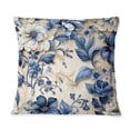 thumbnail image 3 of Designart "Blue Victorian Floral Damask I" Damask Printed Throw Pillow, 3 of 5