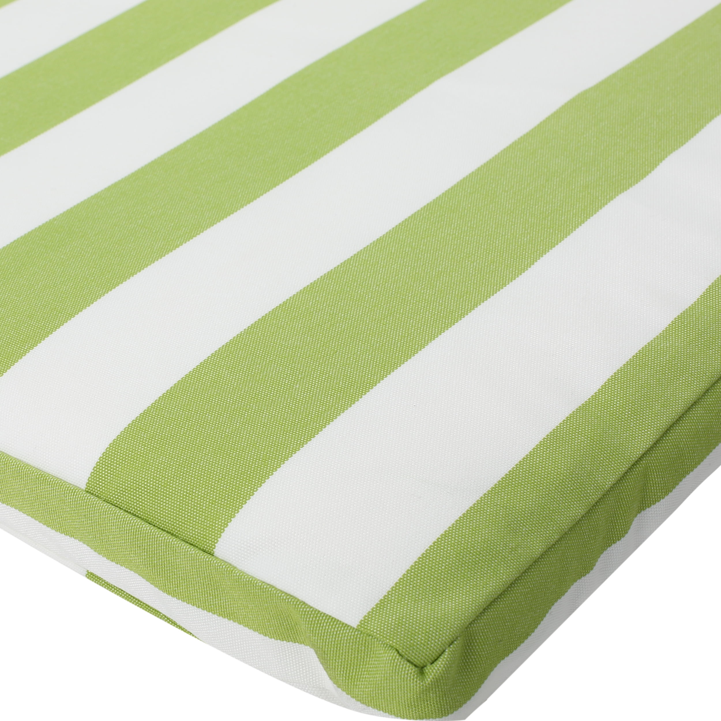 Anthony Outdoor Water Resistant Chaise Lounge Cushions, Set of 2, Green and White Strip