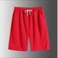 thumbnail image 2 of Cavosen Mens Shorts Athletic Casual Drawstring Elastic Waistband Shorts with Pocket Solid Breathable Lightweight Shorts Summer Trendy Shorts Red 2XL, 2 of 8