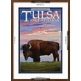 thumbnail image 5 of Art.com Tulsa, Oklahoma - Buffalo and Sunset Art Print by Lantern Press, Brown Frame Wall Art, 21" x 29", 5 of 5