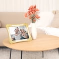 thumbnail image 5 of REGALWOVEN Plated Picture Frame with Crystal for Wedding Shiny with Clear Glass Photo Frames for Tabletop Decor Gold and White 7x10, 5 of 6