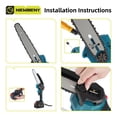 thumbnail image 6 of Newbeny 8 inch Mini Chainsaw, Portable Electric Brushless Cordless Chainsaw Set, 4000mAh Battery Powered, Small Handheld Chain Saws Pruning for Wood Cutting Tree Trimming, 6 of 12