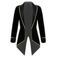 thumbnail image 2 of YONGHS Kids Girls Circus Ring Master Tuxedo Coat Long Sleeve Tailcoat Jacket Halloween Fancy Outfit Black 6, 2 of 7