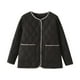 thumbnail image 2 of Parkas de manga larga para mujer, chaquetas acolchadas cálidas para mujer, chaqueta acolchada lisa de manga larga con estampado floral, abrigos con bolsillos, blusa para mujer, 2 of 9