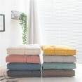 thumbnail image 5 of Nvzi Cojín de chenilla para silla, cómodo y suave, cuadrado, para dormitorio, sala de estar, color liso, para leer, hogar, oficina, sofá, coche (rosa, 18 x 18 pulgadas), 5 of 5