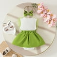 thumbnail image 4 of FAOWME Girls Lace Sleeveless Bodysuits Onesie Dress Headbands Set Dresses Green 9-12 Months, 4 of 4