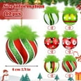 thumbnail image 3 of Lksixu 12 Pcs Christmas Ball Ornaments with Fuzzy Hair, 2.4" Red and Green Glitter Decorative Ball Pendants, Shatterproof Christmas Tree Hanging Bauble Christmas Tree Decoration for Party Holiday, 3 of 6
