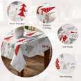 thumbnail image 5 of Red Grey Christmas Table Cloth Waterproof Tablecloths, Xmas Tree Snowflake Winter Tablecloth Dining Table Cover for Kitchen Party Tabletop Outdoor, Rectangle Tablecloth 60x120 Inch, 5 of 9