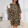 thumbnail image 2 of Leopard Pattern Sleepshirts For Sleeping Travels Loose Sleepdress Pajama Dress Soft Nightdress Sleepwear, 2 of 7