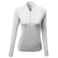 thumbnail image 1 of FashionOutfit Women's Basic Solid Active Track Zip Up Pull Over Top, 1 of 3